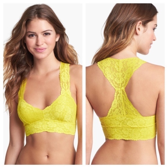 Free People Other - Free People Lace Bralette Racerback Yellow